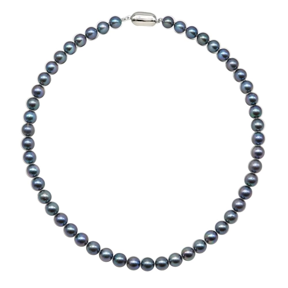 Amazon | あこや真珠ネックレス パールネックレス 7.5mm-8mm 黒